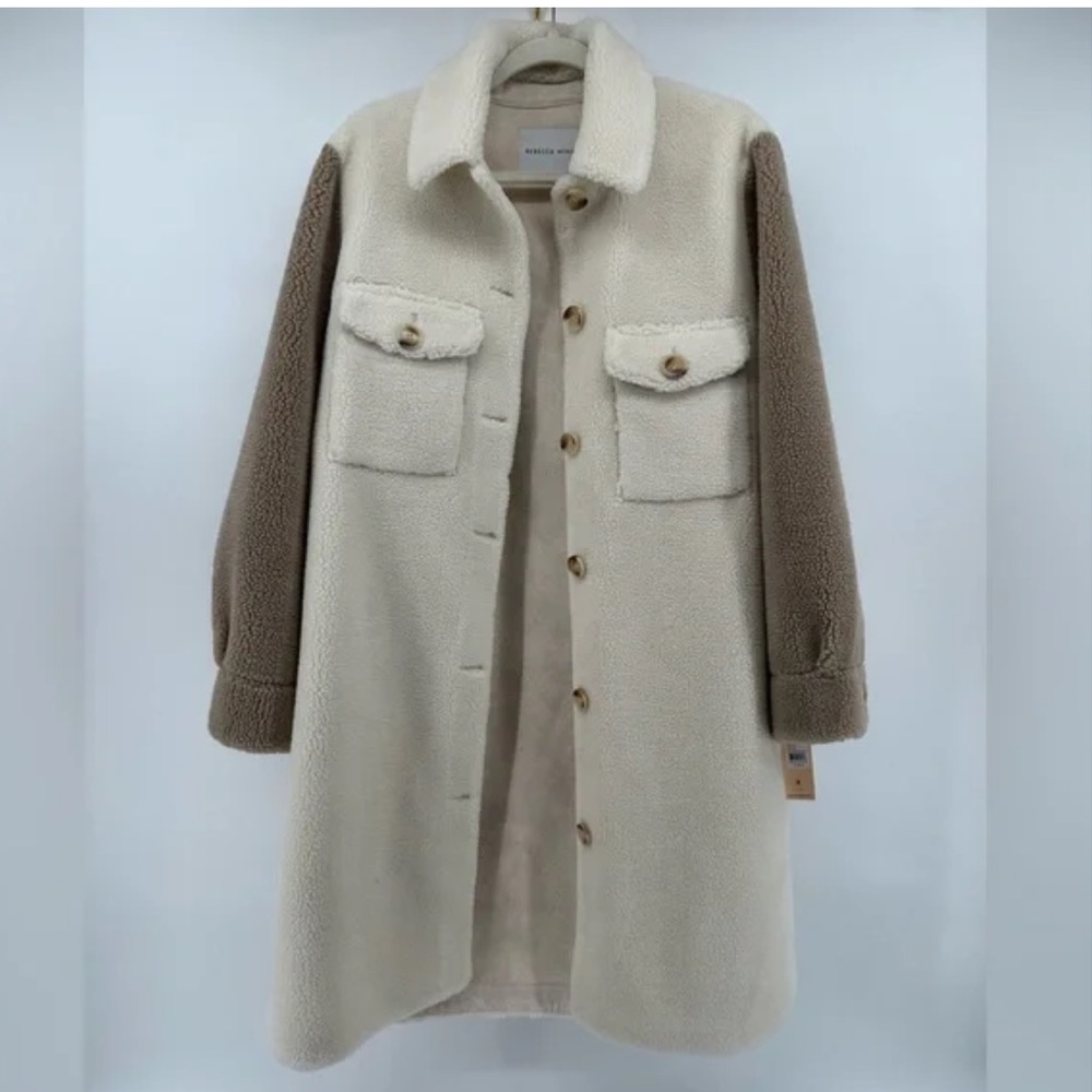 Rebecca Minkoff Plush Long Shirt Jacket Teddy Coat
